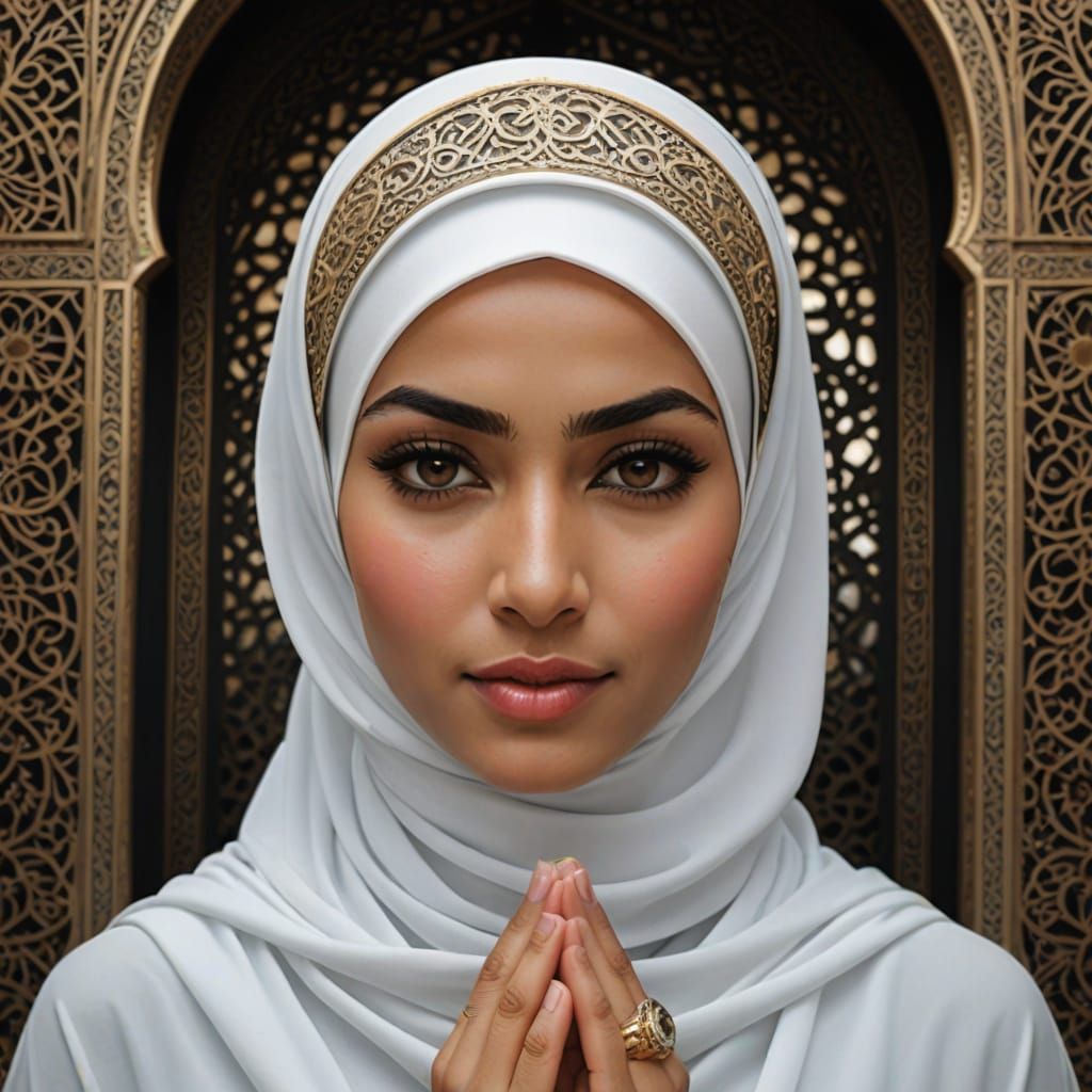 Sultry Hijab Woman in a Flirtatious Mood
