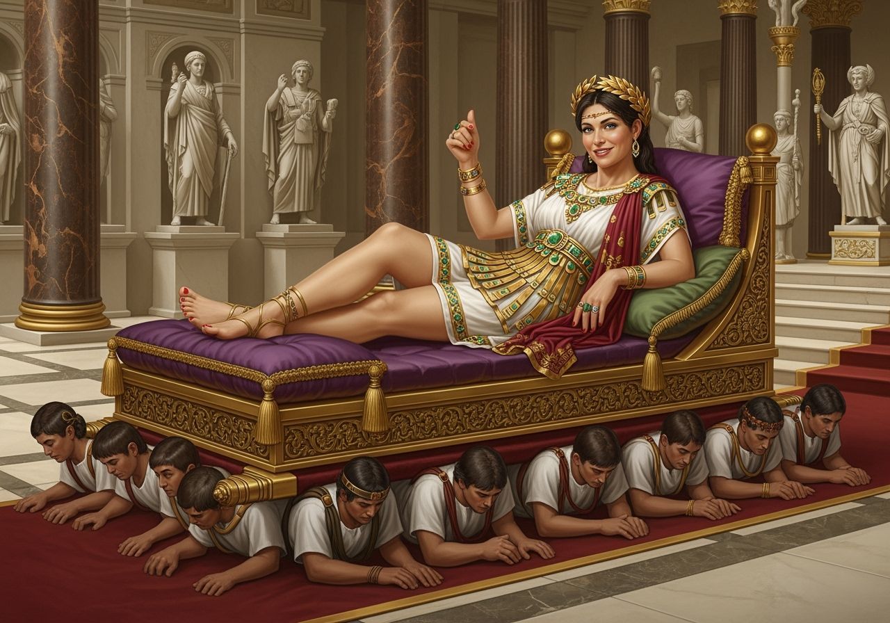 Roman Empress Lounging Regally in Photorealistic Style