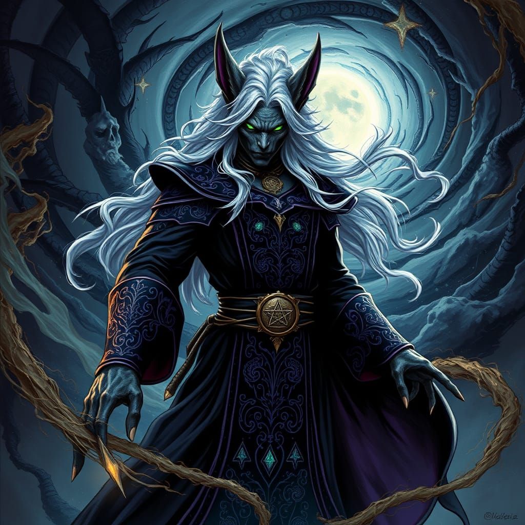 Alastor Darkpaw: Mystical Sorcerer in Energy Vortex