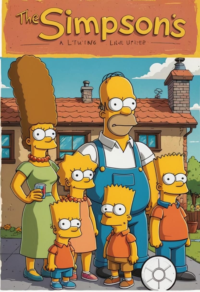 The Simpsons Family in Groening Style Animation