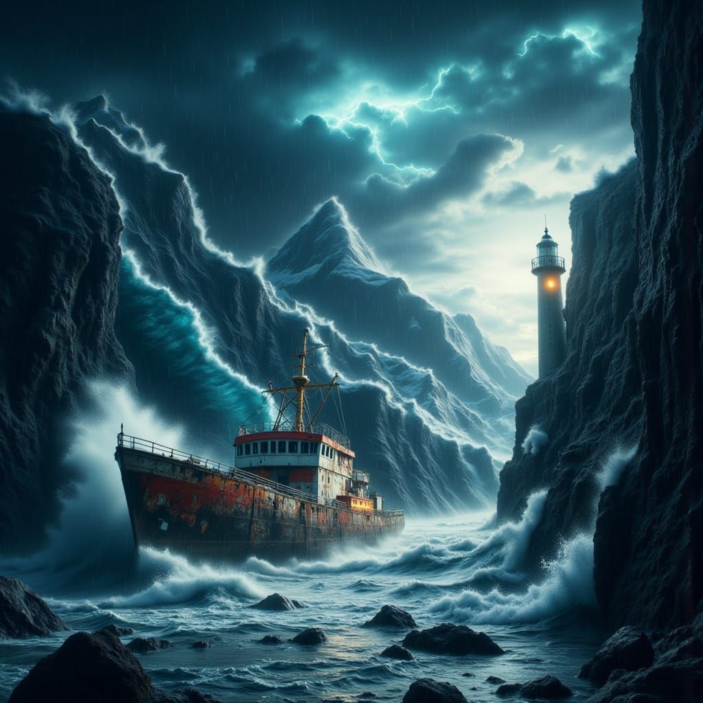 a weathered commercial fishing trawler,