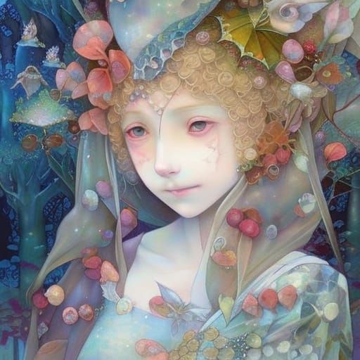 Ethereal Fairy Tale Illustration of a Fairy