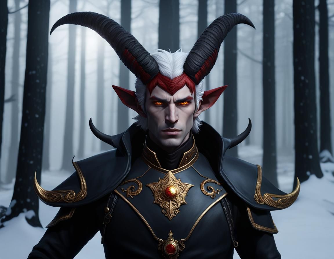 Striking Tiefling Portrait in Unreal Engine 5