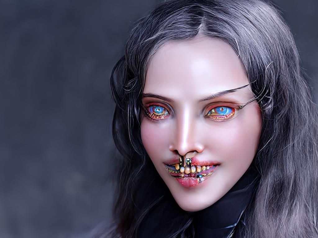 Clockwork Vampire Portrait in Steampunk Style
