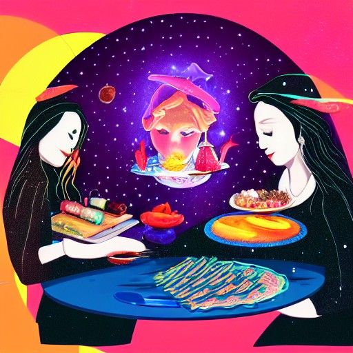 Witches Crafting with Technology: Astral Cosmic Illustration