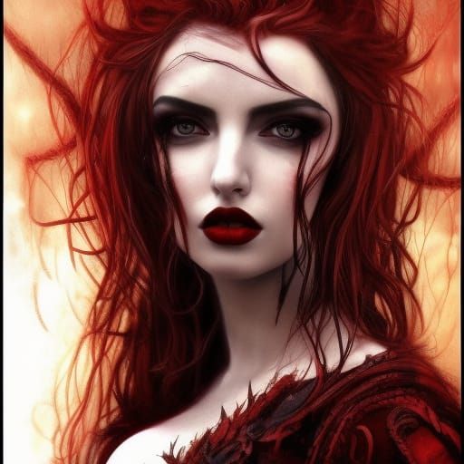 Gothic Fairytale: Beautiful Woman in Red Corset