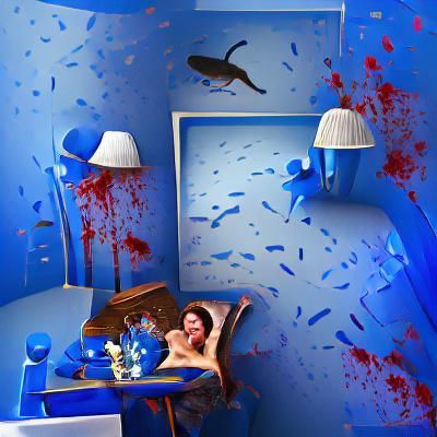 a happy murder in a blue room