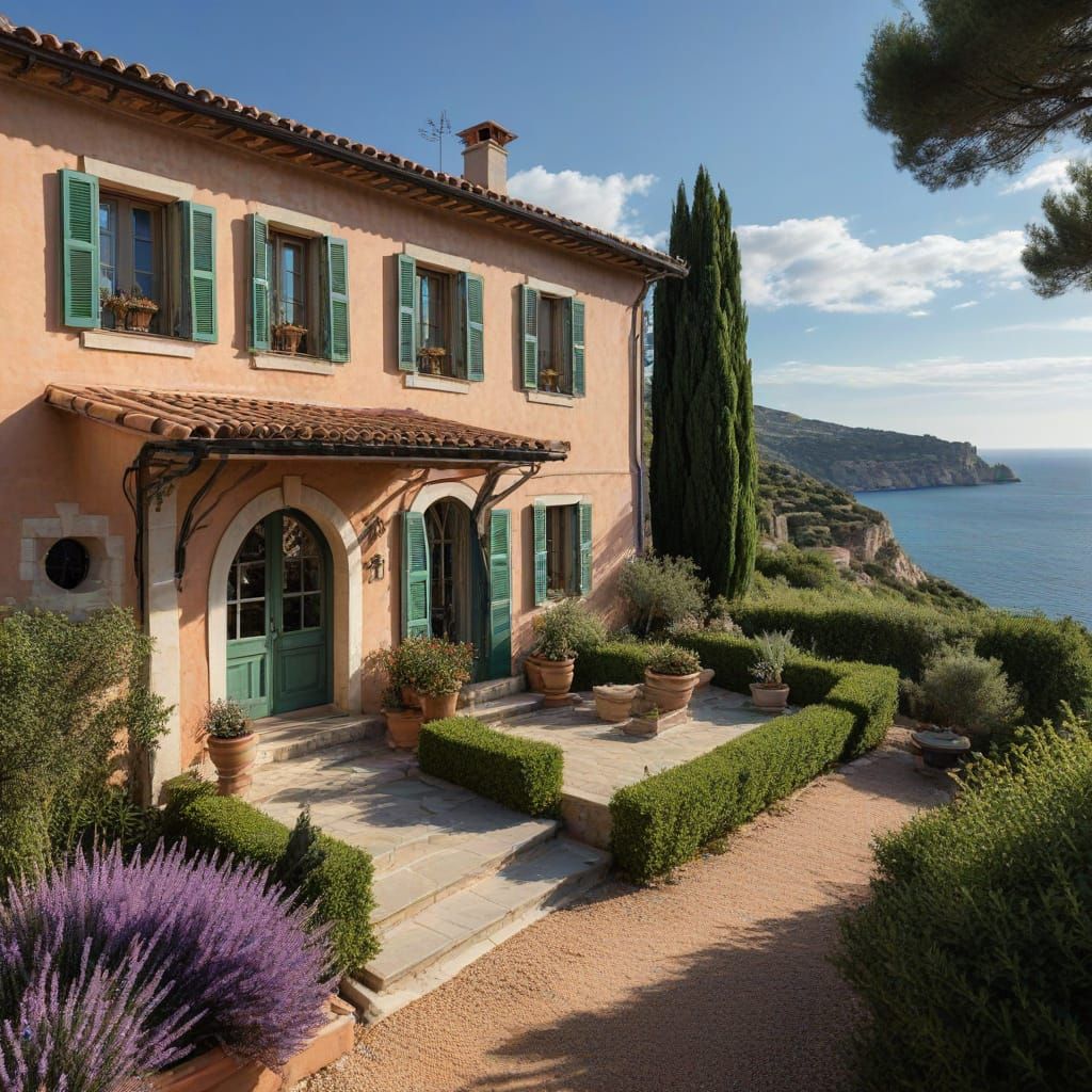 Mediterranean Villa Among Vineyards: Photorealistic Italian ...