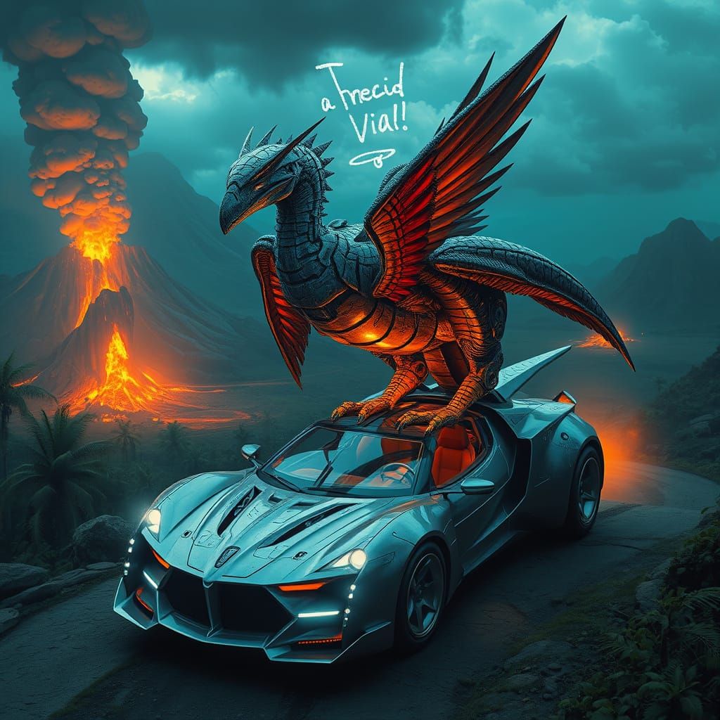 Futuristic Car Transforms into Jurassic Bird