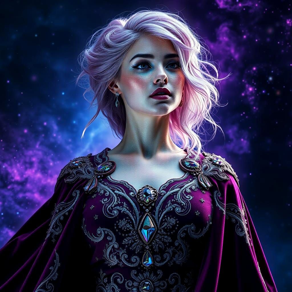 Diamond Sky Woman: Hyperrealistic Cinematic Portrait