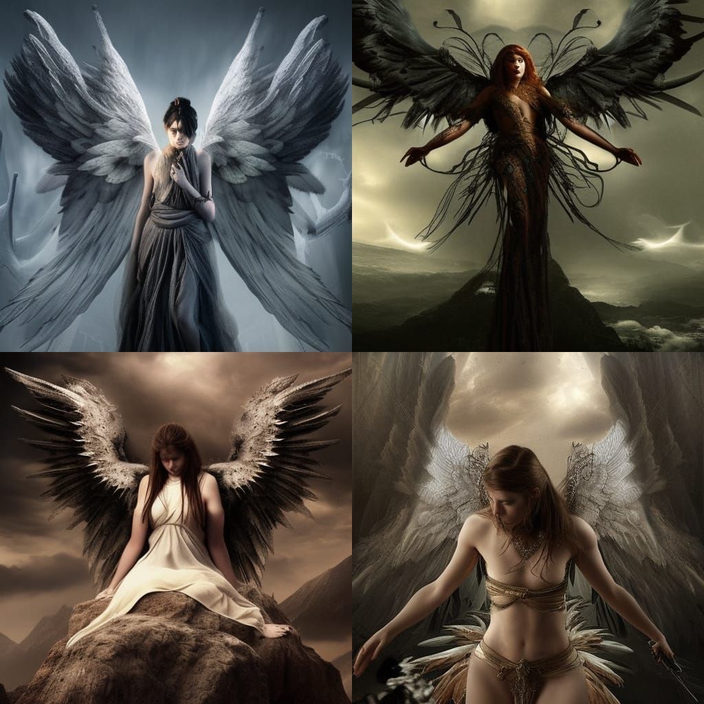 Dramatic Fallen Angel Digital Matte Painting