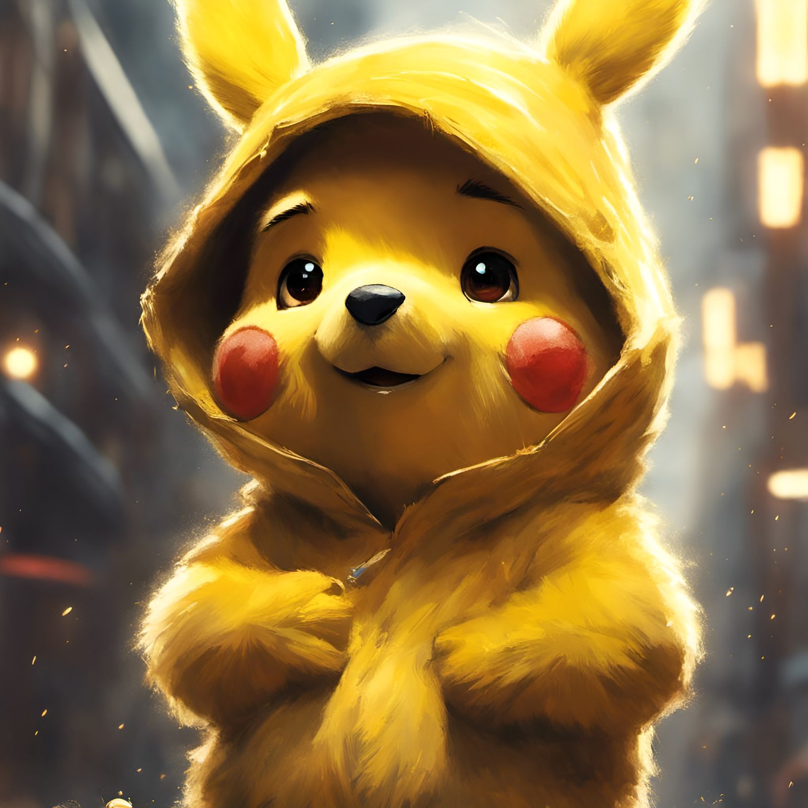 Winnie the Pooh as Pikachu in 3D