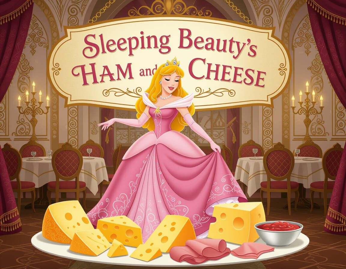 Princess Aurora's Ham and Cheese in Art Nouveau Style