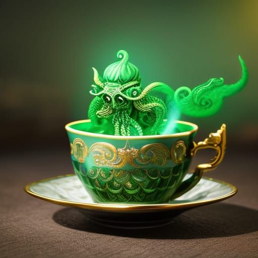 Cthulhu in Teacup: Hyperdetailed Concept Art