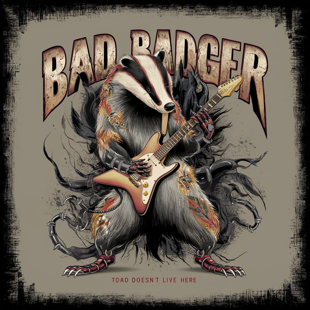 Badger Album Cover Art in Surreal Style
