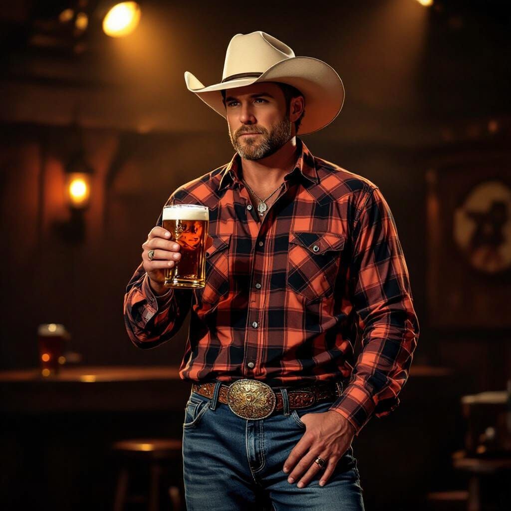 Country Singer with Beer