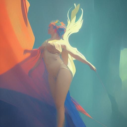 Pansexual Flag Concept Art in Art Nouveau Style