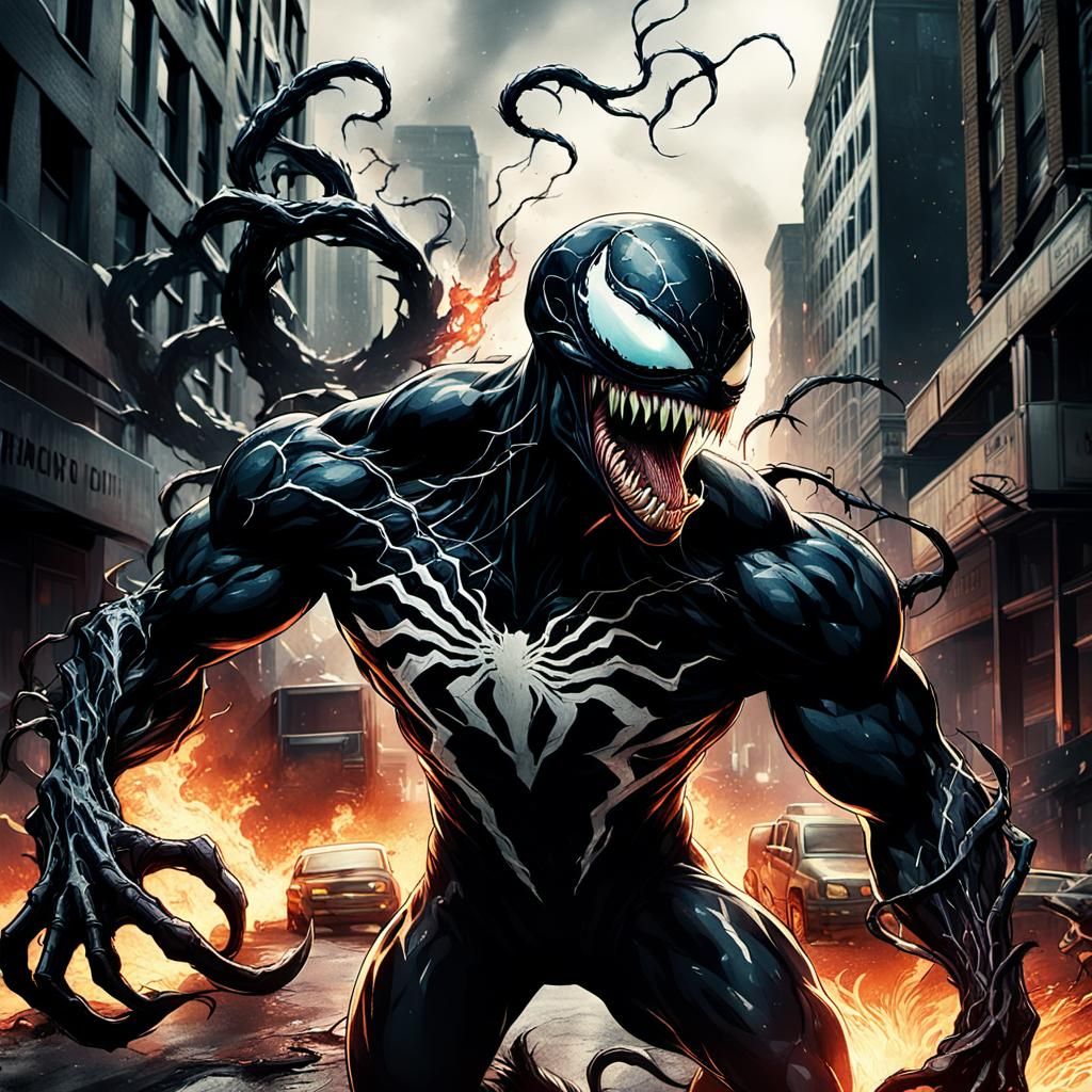 Menacing Venom Smashes Through City Street