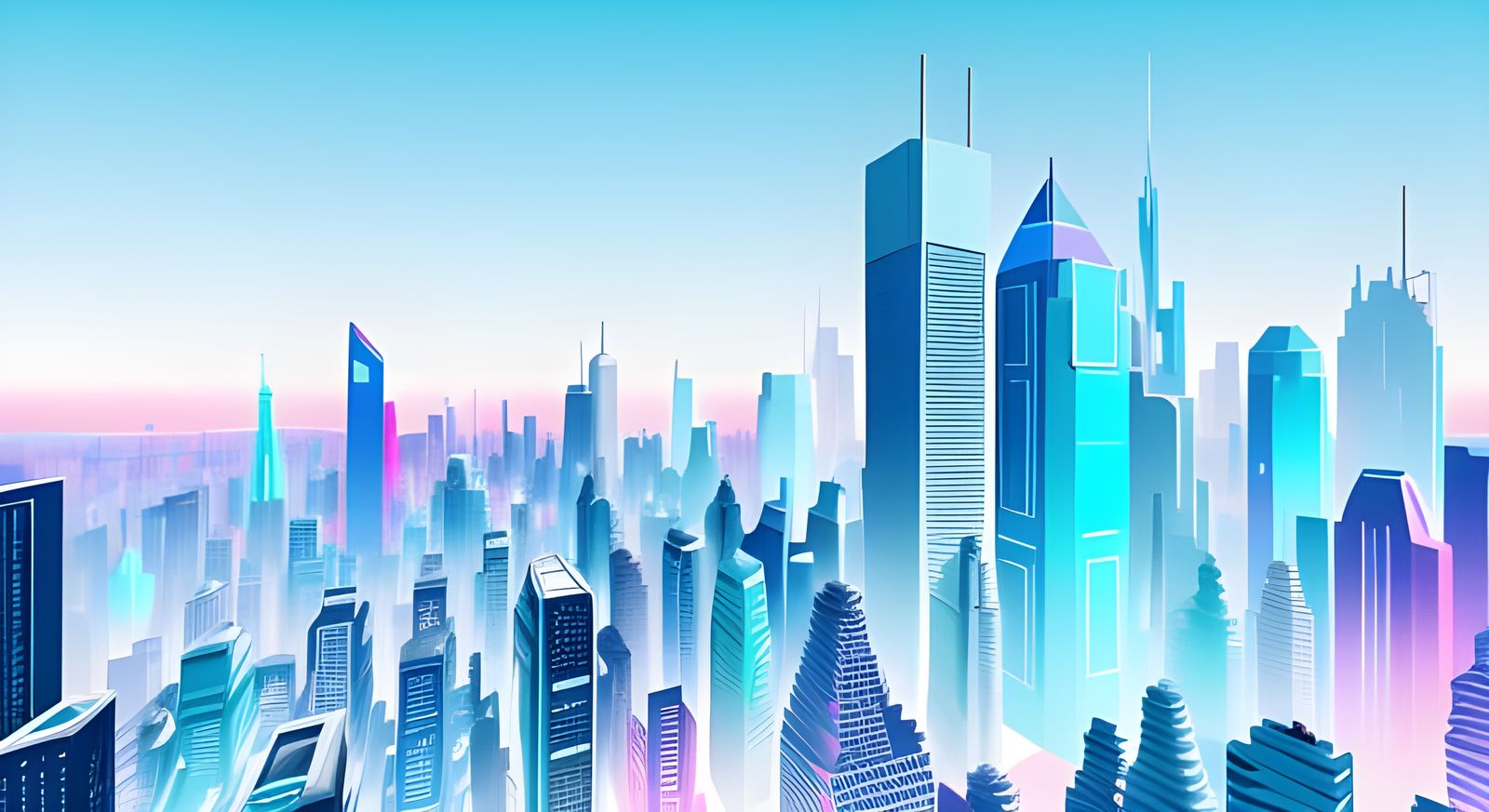 Futuristic VR Cityscape in Abstract Expressionist Style