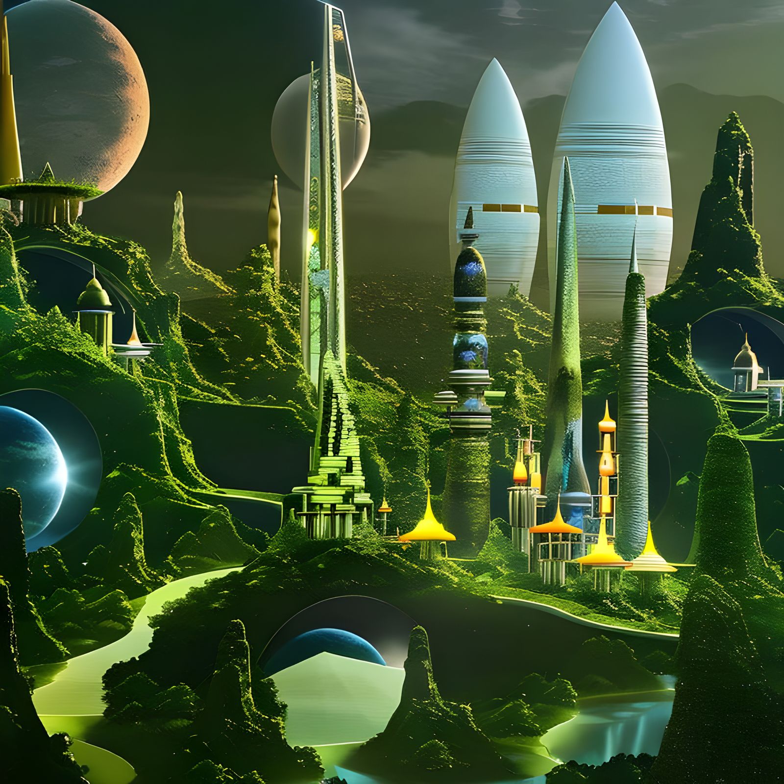 Emerald Cityscape