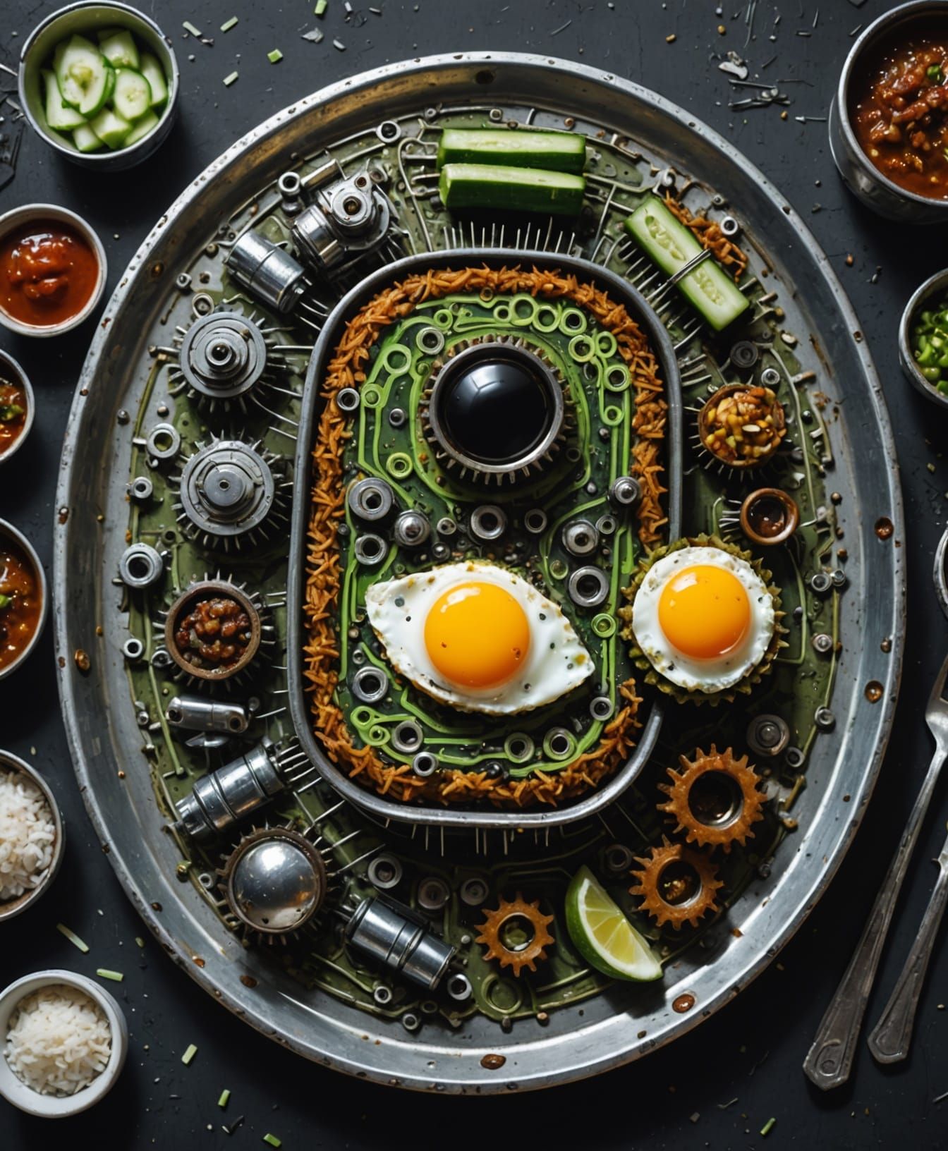 Cyberpunk Nasi Lemak: A Futuristic Food Concept