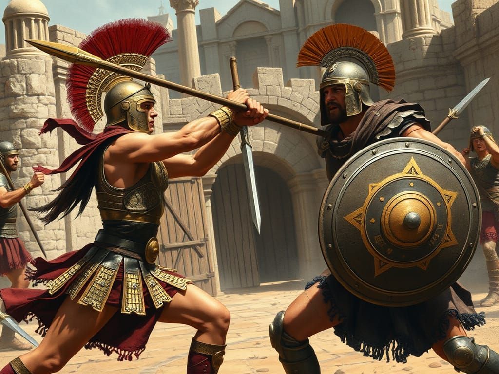 Achilles and Hector Duel at Troy