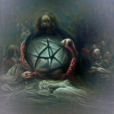 Eerie Pentacle Illustration Inspired by Doré and Rutkowski