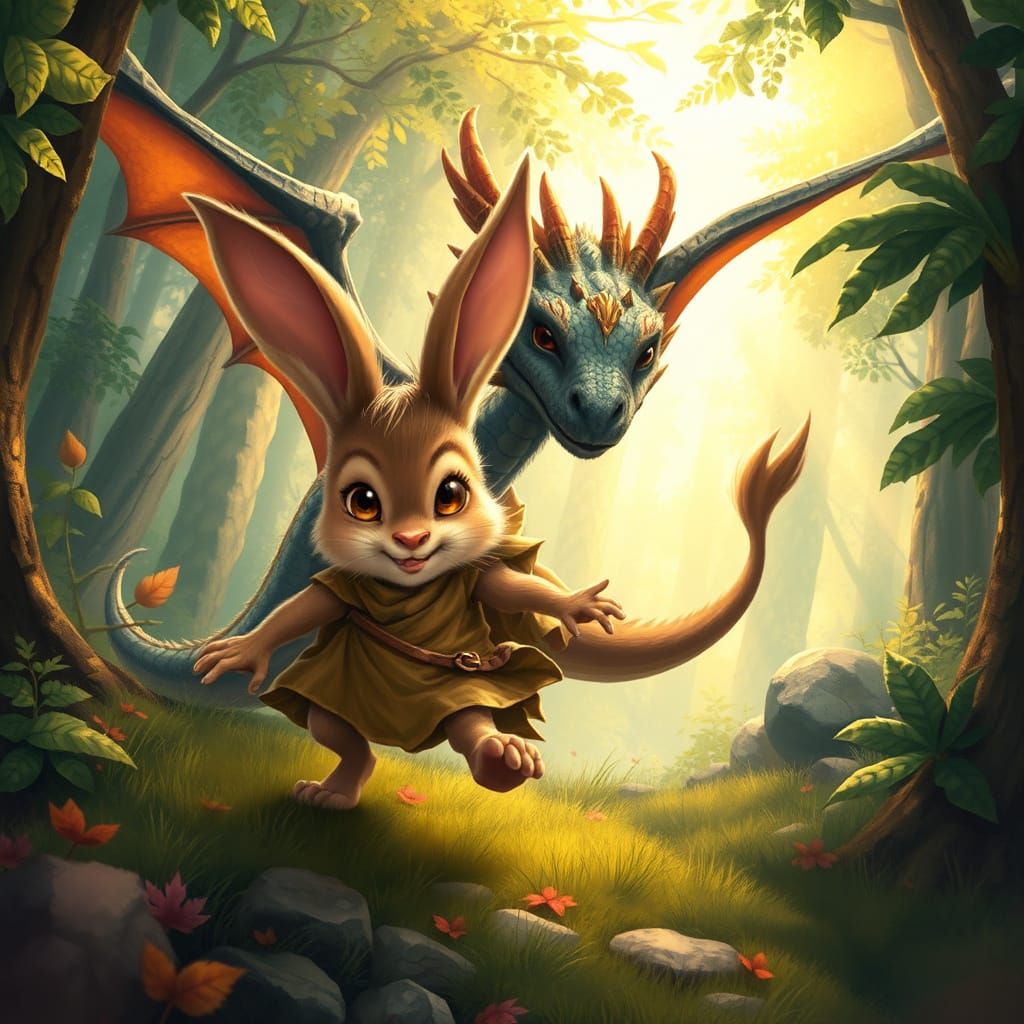 Whimsical Forest Creatures Play in Harmony