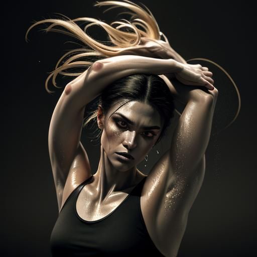 Dramatic Portrait of Dancer in Motion with Studio Lighting