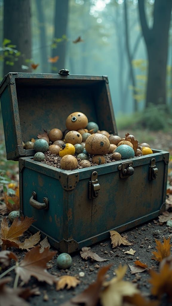 Abandoned Toy Box in Twilight Forest: Matte Painting