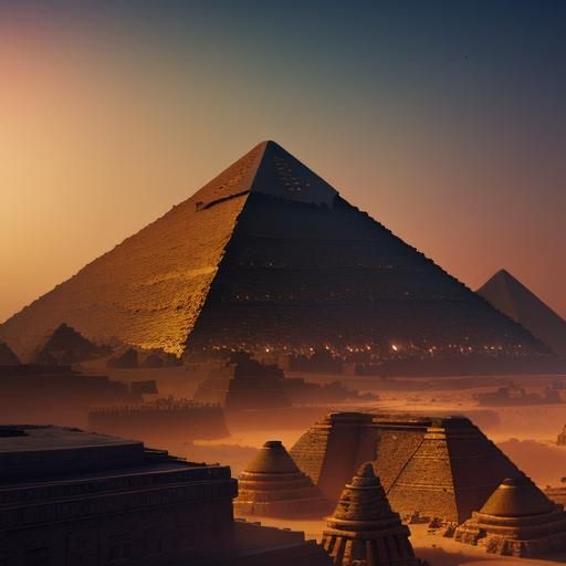 Alien Invasion of the Cairo Pyramids: Detailed Matte Paintin...
