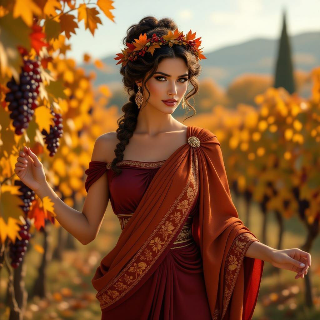 Carpo: Greek Goddess of Autumn in Digital Painting