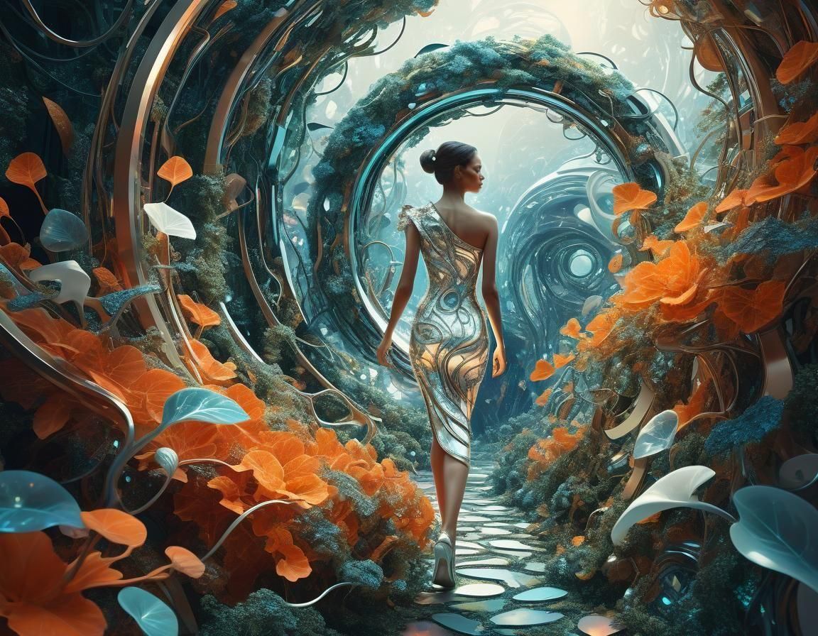 Ethereal Abstract Art in Vivid Orange and White