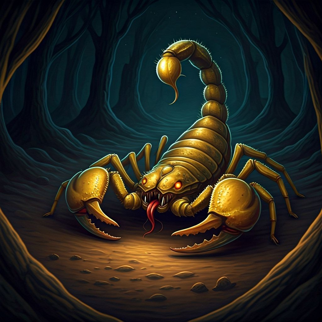 Mystical Scorpion Emerges in Dark Fantasy Style