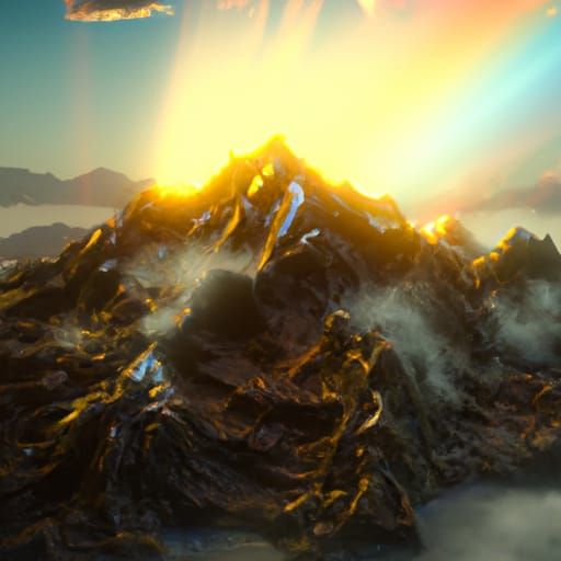 Mount Olympus Dawn: Hyperdetailed Concept Art