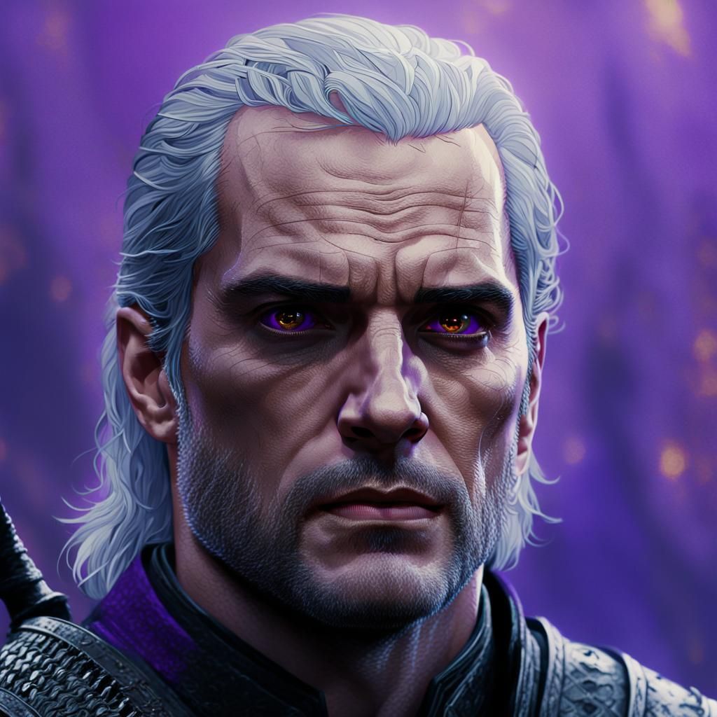 Hyper-Realistic Portrait of The Witcher in Art Nouveau Style