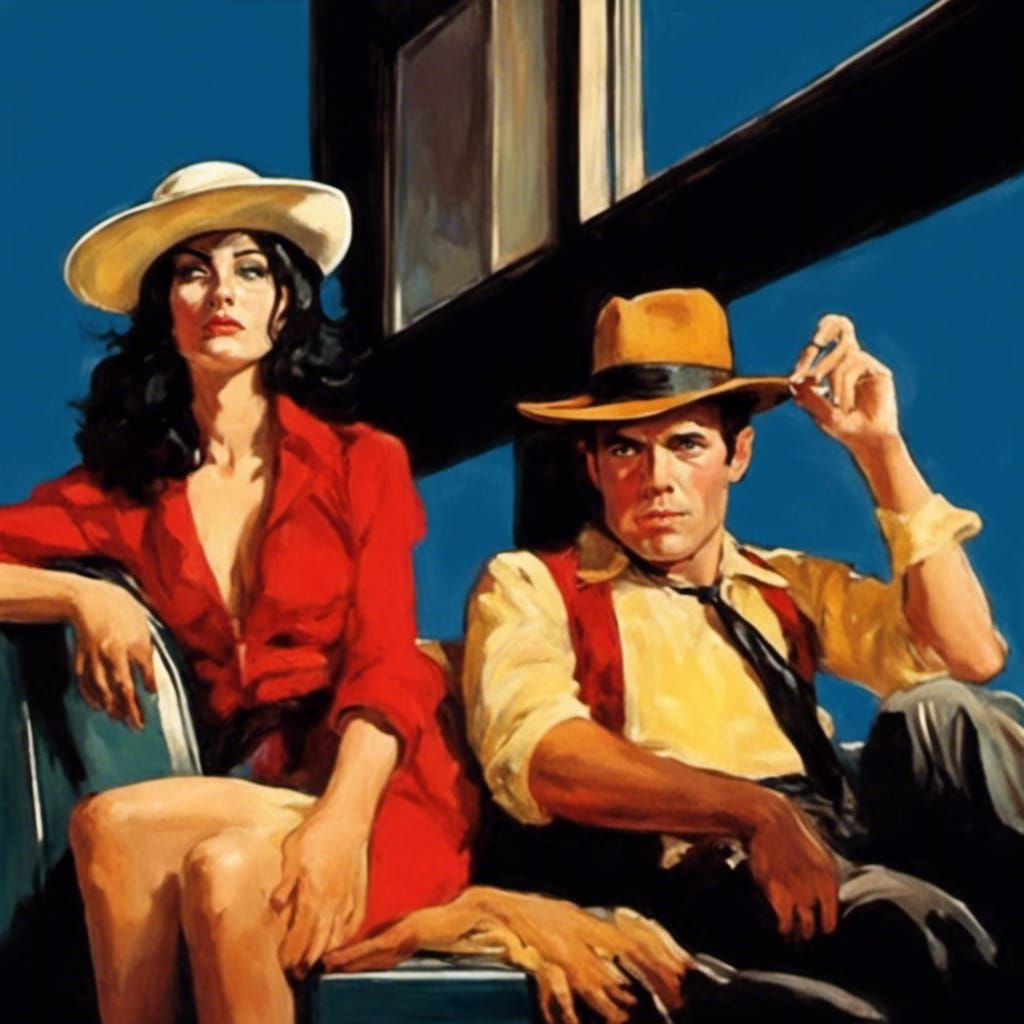 Bombshell on Train to California: Hyperrealistic Baroque Art