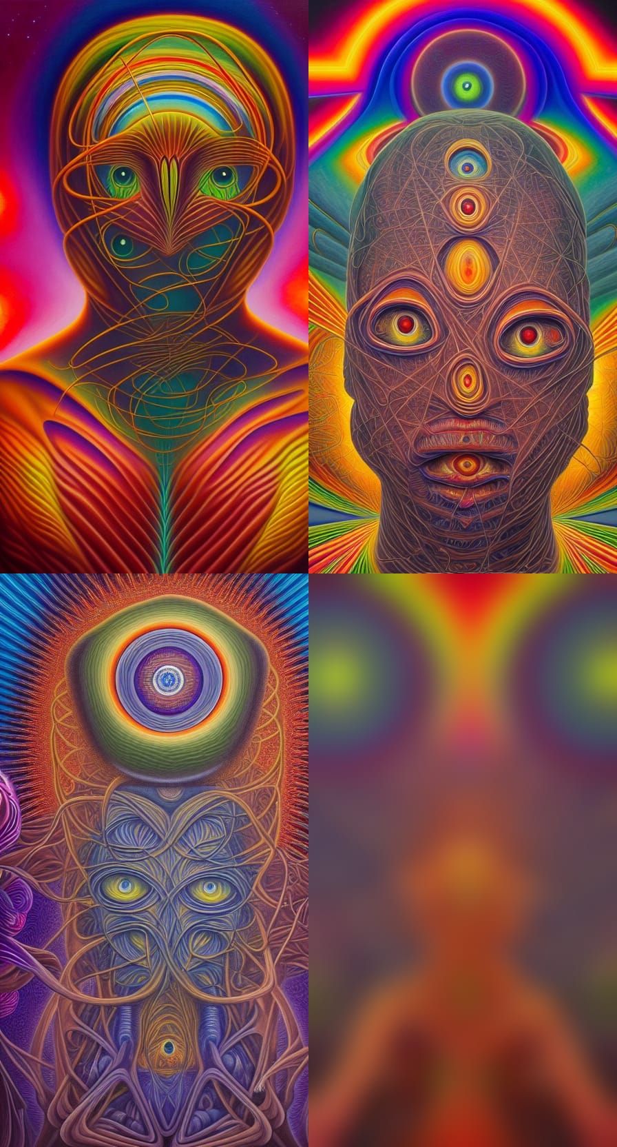 Godlike Alien Figure in Sacred Geometric Light