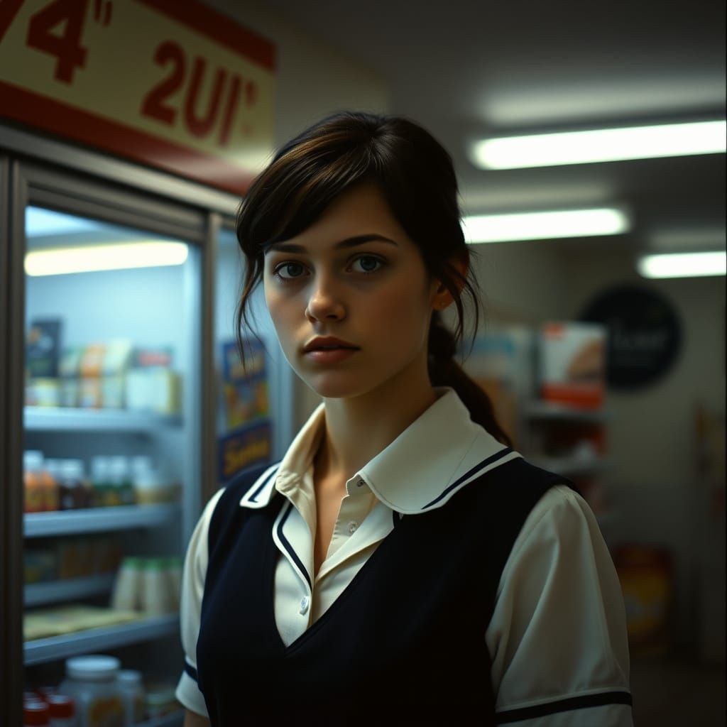 Teenager in Uniform: Analog Photography Style