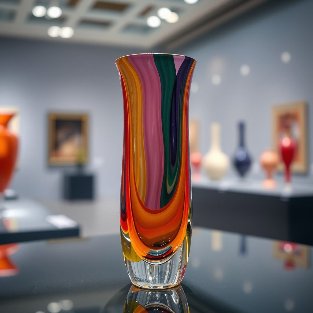 Murano Glass Vase in Museum Exposition