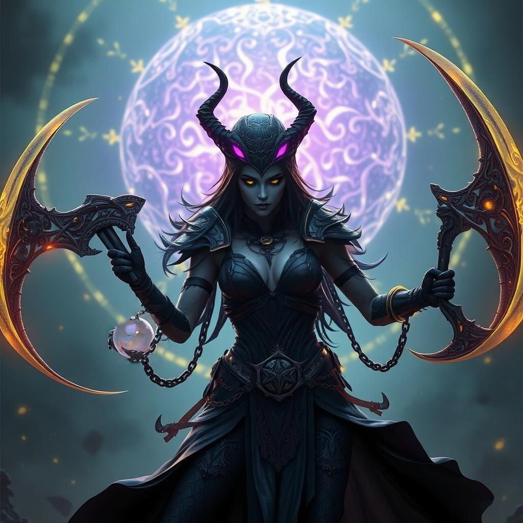 Drow Warrior Before Glowing Orb: Dark Fantasy Art