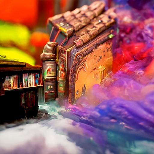 Colorful Bookstore of Imagination: Matte Painting