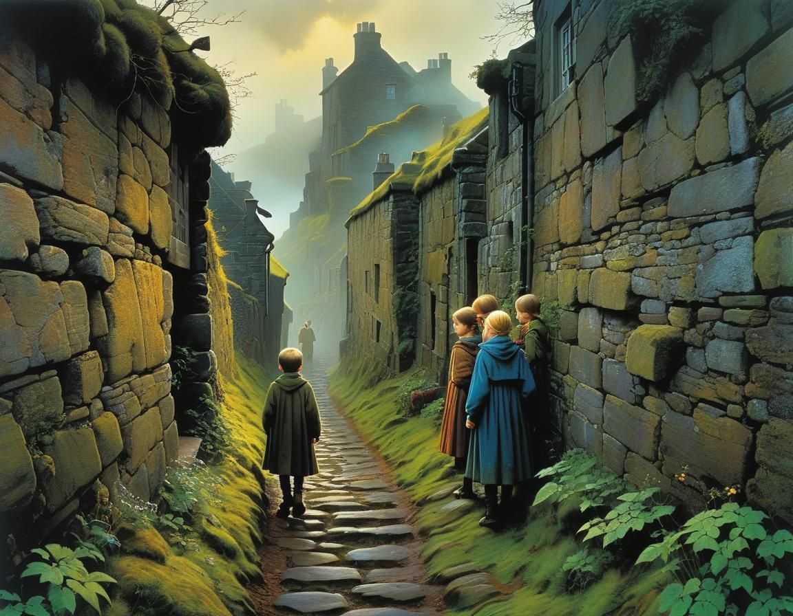 Scottish Highlands Path: A Dark Fantasy Scene