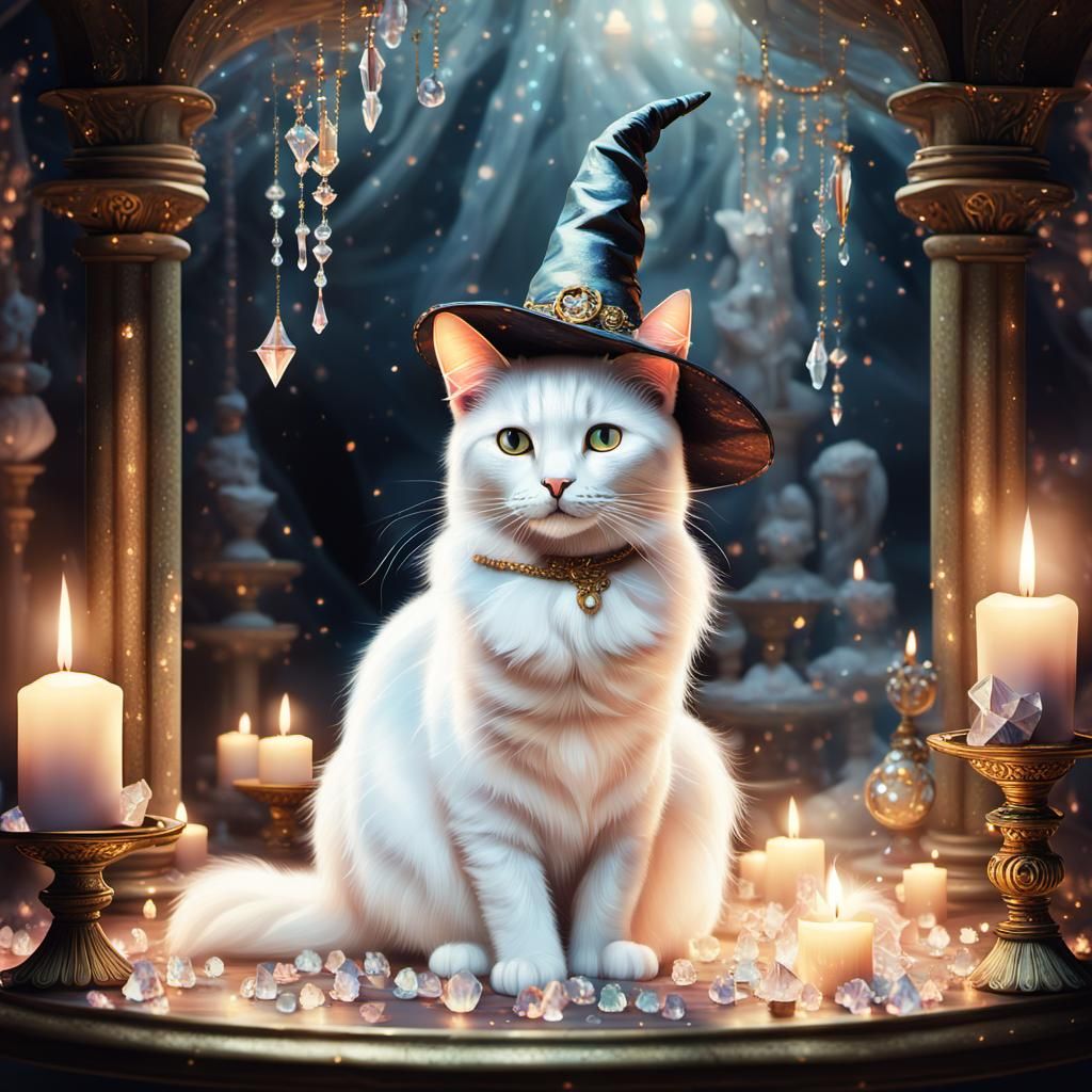 White Cat in Witch Hat, Mystical Chamber