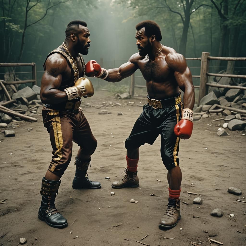 Epic Boxing Match in Cinematic Film Style