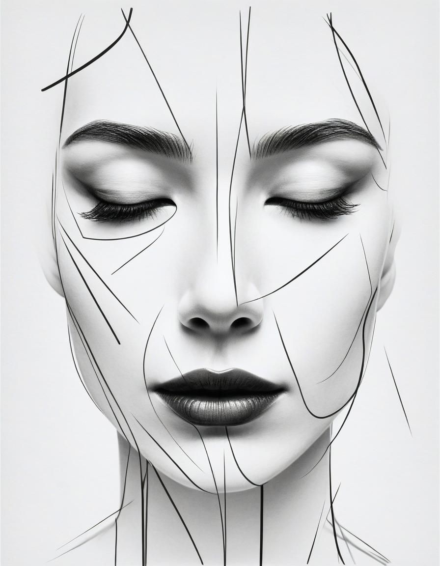 Monochromatic Portrait of a Woman in Minimalist Style