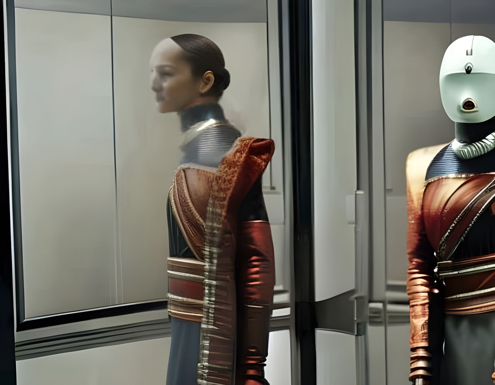 Android Mirror Reflection in Expressionist Style