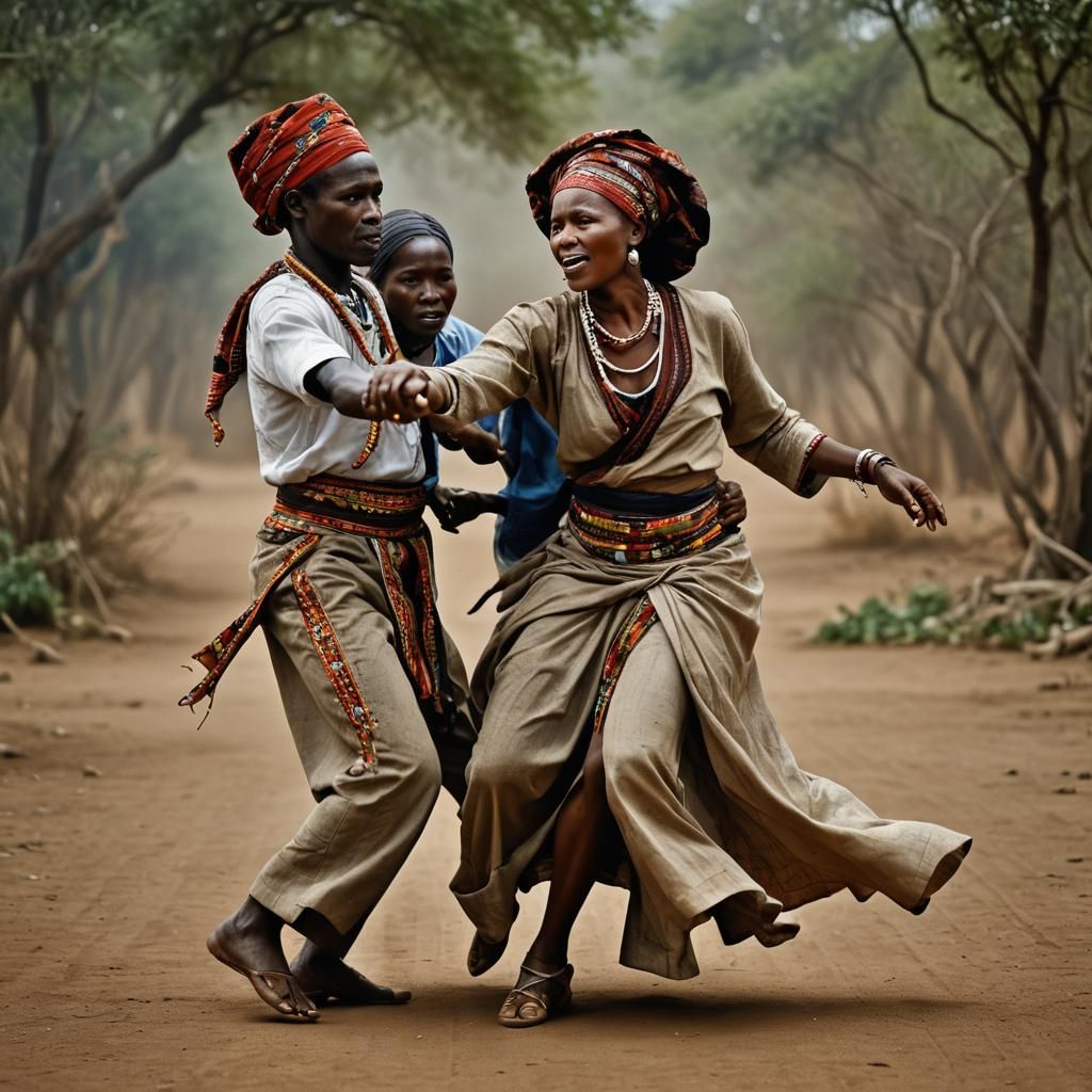 Vibrant Portrait of African Couple Dancing