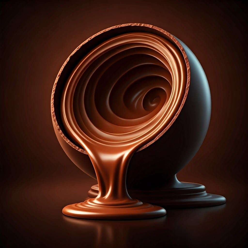 Decadent Chocolate Sphere in Hyperrealistic Style