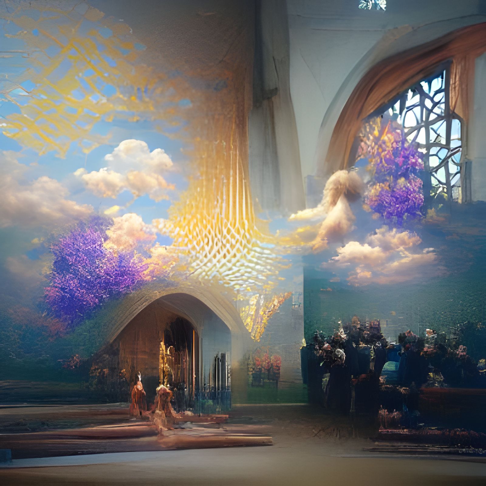 Angelic Chapel Design with Silver Filigree